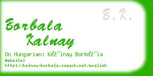 borbala kalnay business card